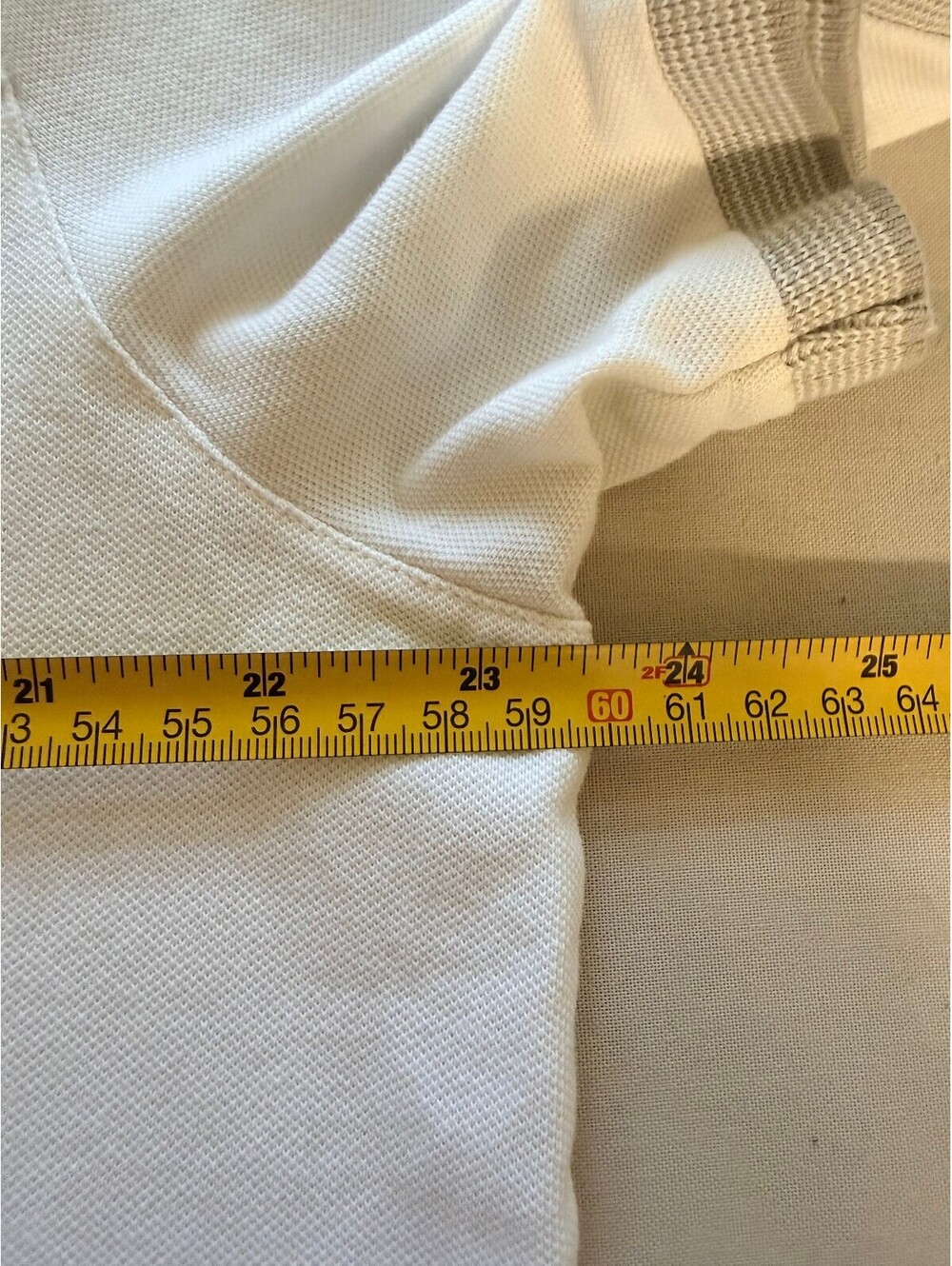 Banana Republic Performance Pique Polo Shirt White Gray Trim Men's XL - Picture 6 of 7